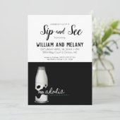 Sip and See: een "Milkaholic" Coed-Baby shower Kaart (Staand voorkant)