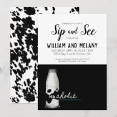 Sip and See: een "Milkaholic" Coed-Baby shower Kaart (Voorkant / Achterkant)