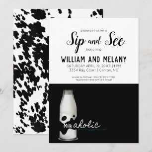 Sip and See: een "Milkaholic" Coed-Baby shower Kaart