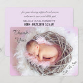 Sip and See Feather Nest Foto Baby Aankondiging (Voorkant / Achterkant)