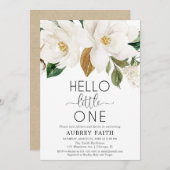 Sip and See genderneutraal wit bloemen rustiek Kaart (Voorkant / Achterkant)