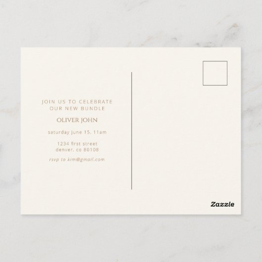 Sip and See Invitation Briefkaart met vier foto's (Achterkant)