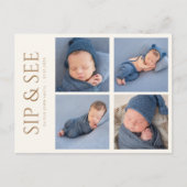 Sip and See Invitation Briefkaart met vier foto's (Voorkant)