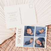 Sip and See Invitation Briefkaart met vier foto's