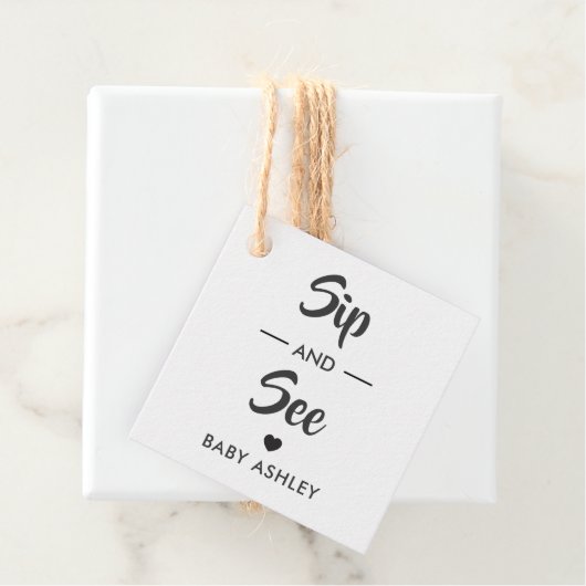 Sip and See Label, Nieuw Baby Gift Label, Baby sho Bedankjes Labels (In situ)