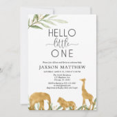 Sip and See Modern groen ontmoet groet baby shower Kaart (Voorkant)