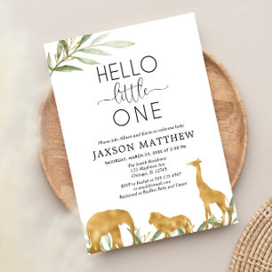 Sip and See Modern groen ontmoet groet baby shower Kaart