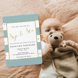 Sip and See nodigen uit, nieuwe baby, welkomstfees Kaart