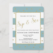Sip and See nodigen uit, nieuwe baby, welkomstfees Kaart (Voorkant)