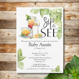 Sip and See Ontmoet de uitnodiging van de Baby