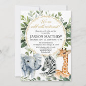 Sip and See safari baby shower, meet greet baby Kaart (Voorkant)