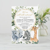 Sip and See safari baby shower, meet greet baby Kaart (Staand voorkant)