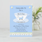 Sip and See Uitnodigingen Baby Boy Shower (Staand voorkant)