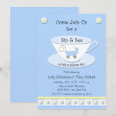Sip and See Uitnodigingen Baby Boy Shower (Voorkant / Achterkant)