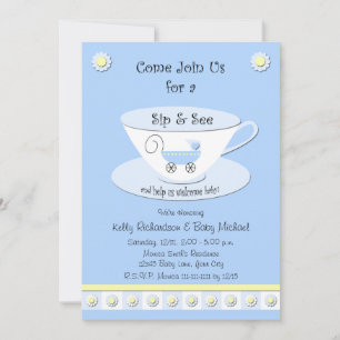 Sip and See Uitnodigingen Baby Boy Shower