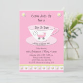 Sip and See Uitnodigingen Baby Girl Shower (Staand voorkant)