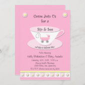 Sip and See Uitnodigingen Baby Girl Shower (Voorkant / Achterkant)