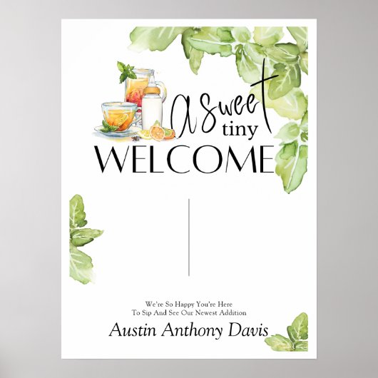 Sip and See Welcome Sign Poster (Voorkant)