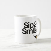 Sip and Smile | Cute Positive Quote  Koffiemok (Voorkant rechts)