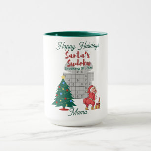 Sip and Solve: Gezellige kerst Sudoku Coffee Cup Mok