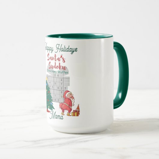 Sip and Solve: Gezellige kerst Sudoku Coffee Cup Mok (Voorkant rechts)