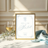 Sip & Be Seated Bow Ribbon Bloemen Monogram Huweli Poster