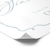 Sip & Be Seated Bow Ribbon Bloemen Monogram Huweli Poster (Hoek)