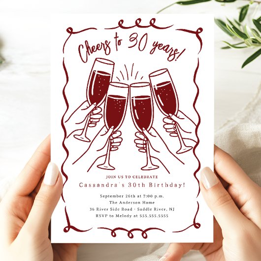 Sip & Celebrate: 30 jaar verjaardag Kaart
