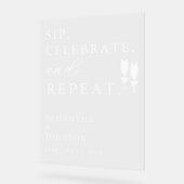 Sip, Celebrate, Repeat Wedding Acryl Bord (Hoek)
