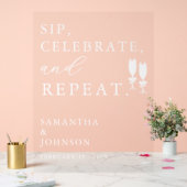 Sip, Celebrate, Repeat Wedding Acryl Bord (Huwelijk)