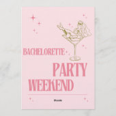Sip, Celebrate, & Sparkle – Bachelorette Bash Kaart (Achterkant)