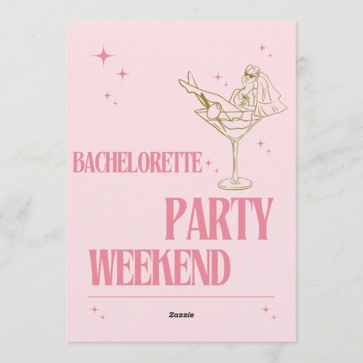 Sip, Celebrate, & Sparkle – Bachelorette Bash Kaart (Achterkant)