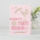 Sip, Celebrate, & Sparkle – Bachelorette Bash Kaart (Staand voorkant)