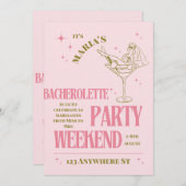 Sip, Celebrate, & Sparkle – Bachelorette Bash Kaart (Voorkant / Achterkant)