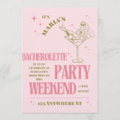 Sip, Celebrate, & Sparkle – Bachelorette Bash Kaart (Voorkant)