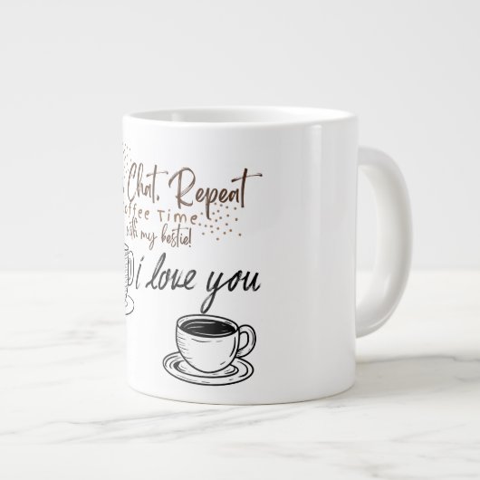 Sip, Chat, Herhaal: Koffie Mok Beste Vriend (Voorkant rechts)