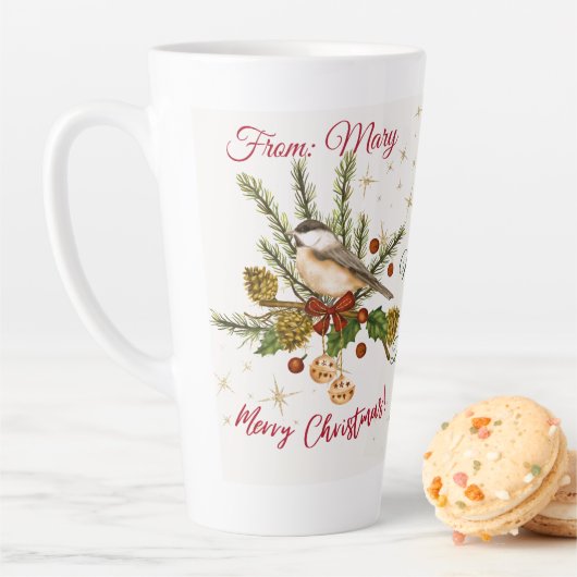 Sip & Cherish: Your "Postcard" Christmas Mug;  Latte Mok (In situ)