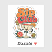 Sip Club Retro Cocktail Sticker (Vel)