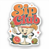 Sip Club Retro Cocktail Sticker (Voorkant)
