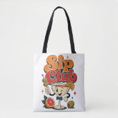 Sip Club Retro Cocktail Tote Bag (Voorkant)