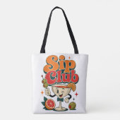 Sip Club Retro Cocktail Tote Bag (Achterkant)