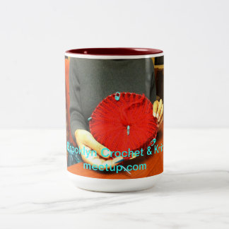 Sip, Crochet en Knit Tweekleurige Koffiemok