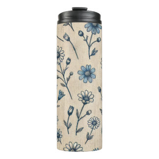 Sip de Bloom, Blue Floral Thermal Tumbler Thermosbeker