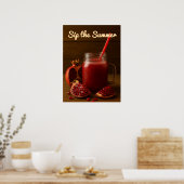 Sip de zomer - Granaatappel Juice Art Print (Keuken)