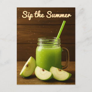 Sip de zomer - Groene appelsap en vers fruit Briefkaart