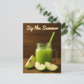 Sip de zomer - Groene appelsap en vers fruit Briefkaart (Staand voorkant)
