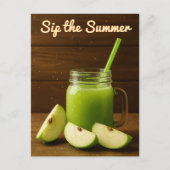 Sip de zomer - Groene appelsap en vers fruit Briefkaart (Voorkant)