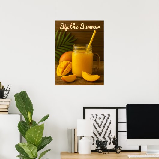 Sip de zomer - verfrissend mangosap poster (Thuiskantoor)