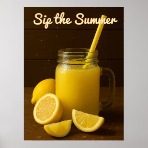 Sip de zomer - Verfrissende citroensap Mason Jar Poster