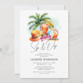 SIP & DIP Volwassen Verjaardag Zwembad Party Kaart (Voorkant)